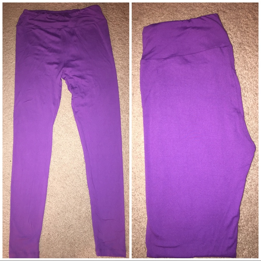 LulaRoe OS Purple Leggings - NWOT